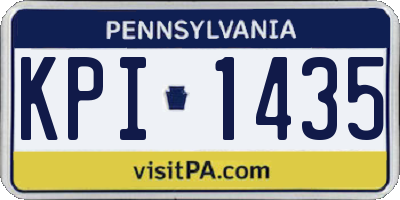 PA license plate KPI1435
