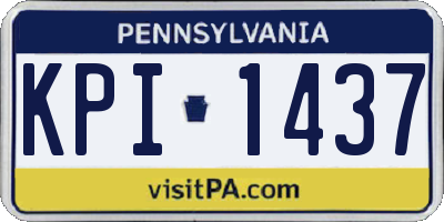 PA license plate KPI1437