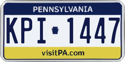 PA license plate KPI1447