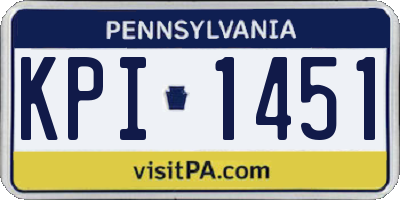PA license plate KPI1451