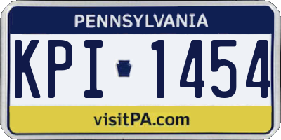 PA license plate KPI1454