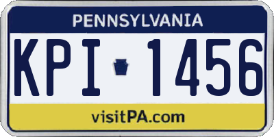 PA license plate KPI1456