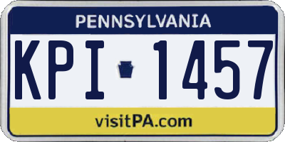PA license plate KPI1457