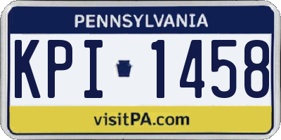 PA license plate KPI1458