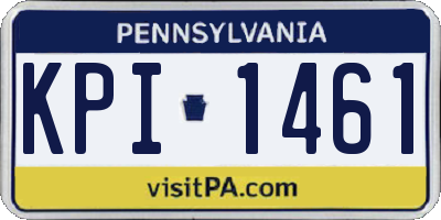 PA license plate KPI1461