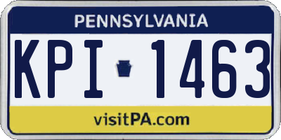 PA license plate KPI1463