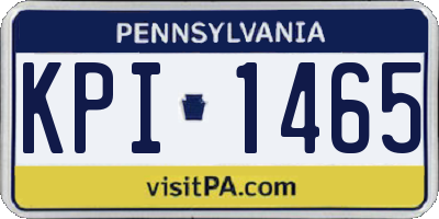 PA license plate KPI1465