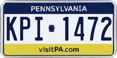 PA license plate KPI1472