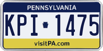 PA license plate KPI1475
