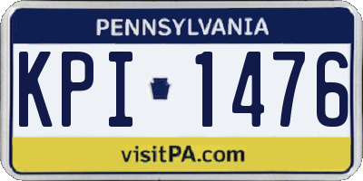 PA license plate KPI1476