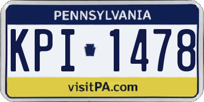 PA license plate KPI1478