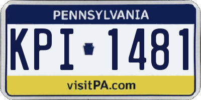 PA license plate KPI1481