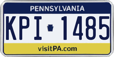 PA license plate KPI1485