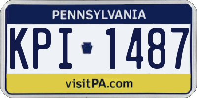 PA license plate KPI1487