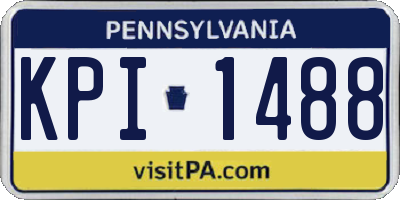 PA license plate KPI1488