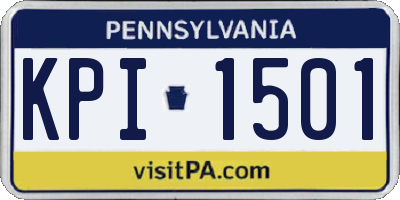 PA license plate KPI1501
