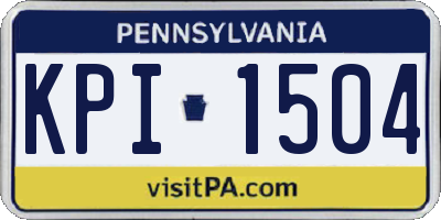 PA license plate KPI1504