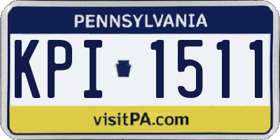 PA license plate KPI1511