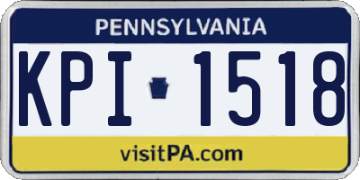 PA license plate KPI1518