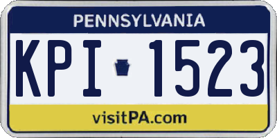 PA license plate KPI1523
