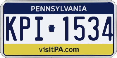 PA license plate KPI1534