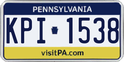 PA license plate KPI1538