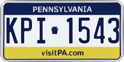 PA license plate KPI1543