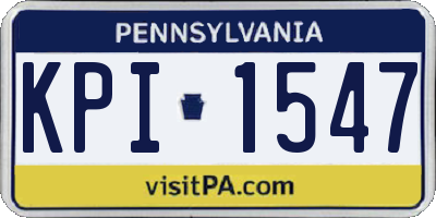 PA license plate KPI1547