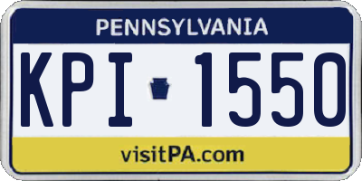 PA license plate KPI1550
