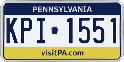 PA license plate KPI1551