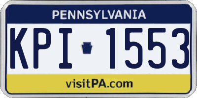 PA license plate KPI1553