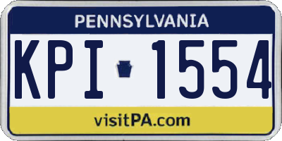 PA license plate KPI1554