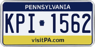 PA license plate KPI1562