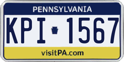 PA license plate KPI1567