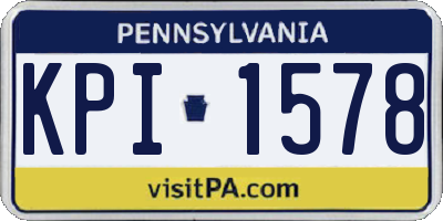 PA license plate KPI1578