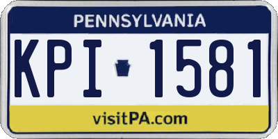 PA license plate KPI1581