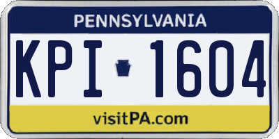 PA license plate KPI1604