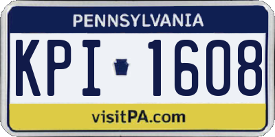PA license plate KPI1608