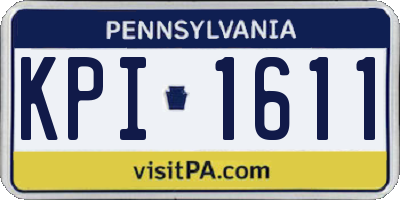 PA license plate KPI1611