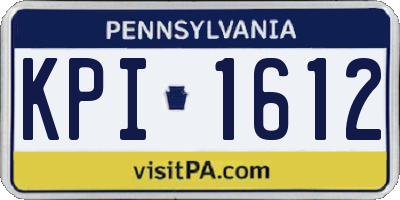 PA license plate KPI1612