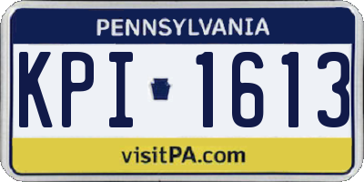 PA license plate KPI1613