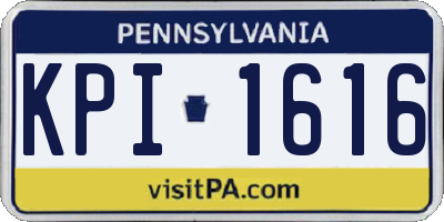 PA license plate KPI1616