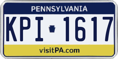 PA license plate KPI1617