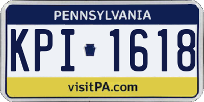 PA license plate KPI1618
