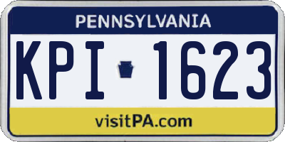 PA license plate KPI1623