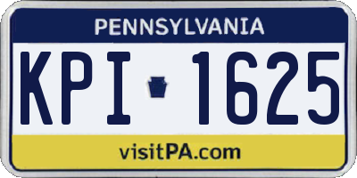 PA license plate KPI1625