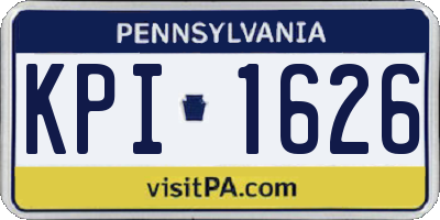 PA license plate KPI1626