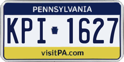 PA license plate KPI1627