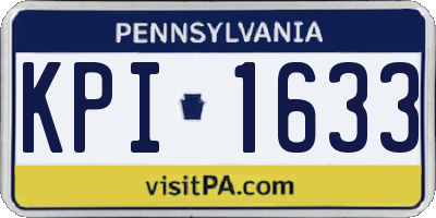 PA license plate KPI1633