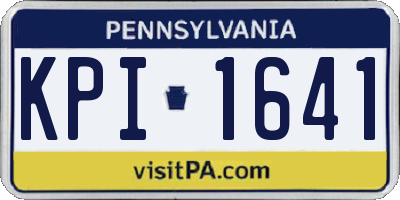 PA license plate KPI1641